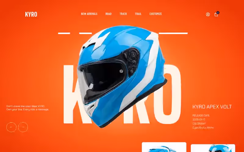 KYRO: página de producto en movimiento