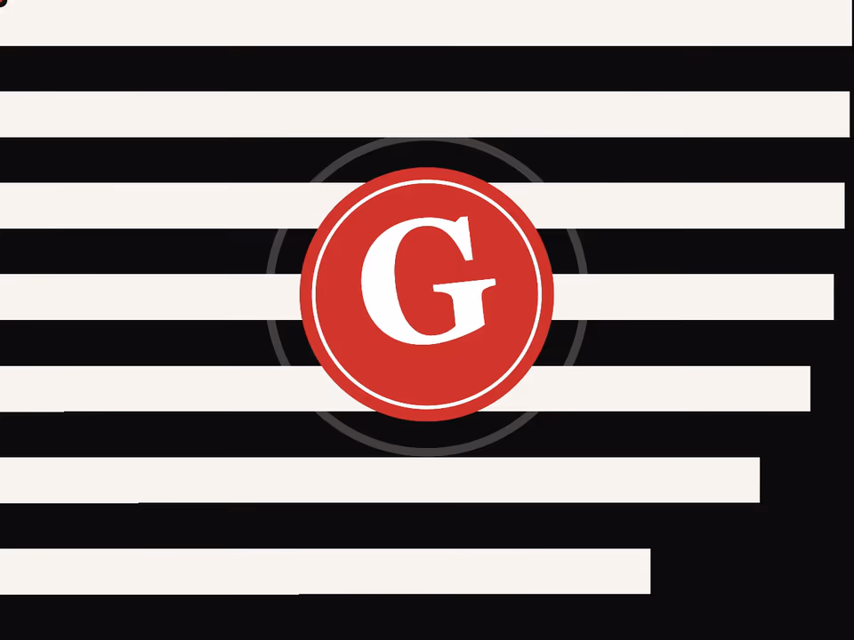 Goldie's Salon site: the red G stamp over black-and-white stripes
